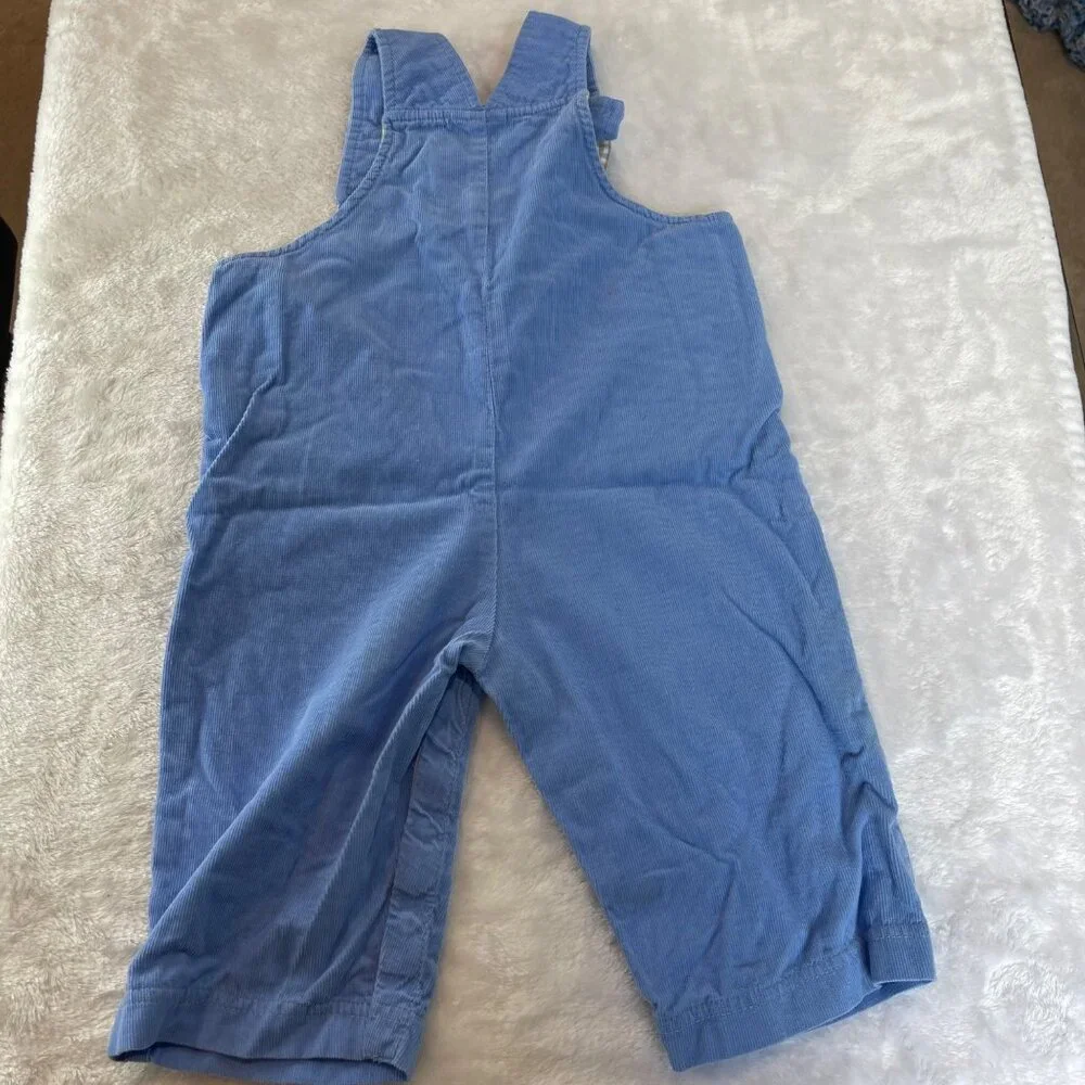 Florence Eiseman Corduroy Overalls Moose Embroidery Unisex Size 18M Blue‎ Cotton